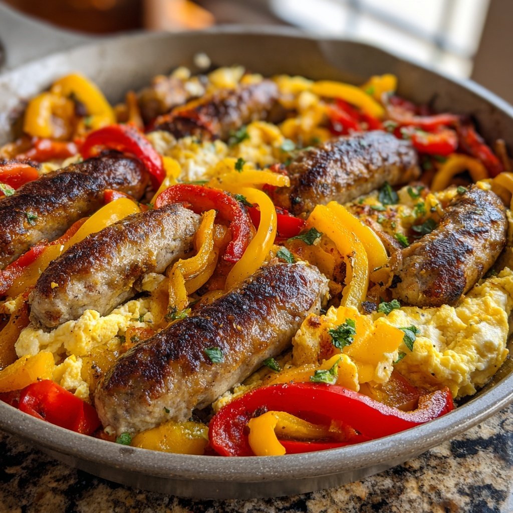 Keto Breakfast Sausage And Egg Skillet