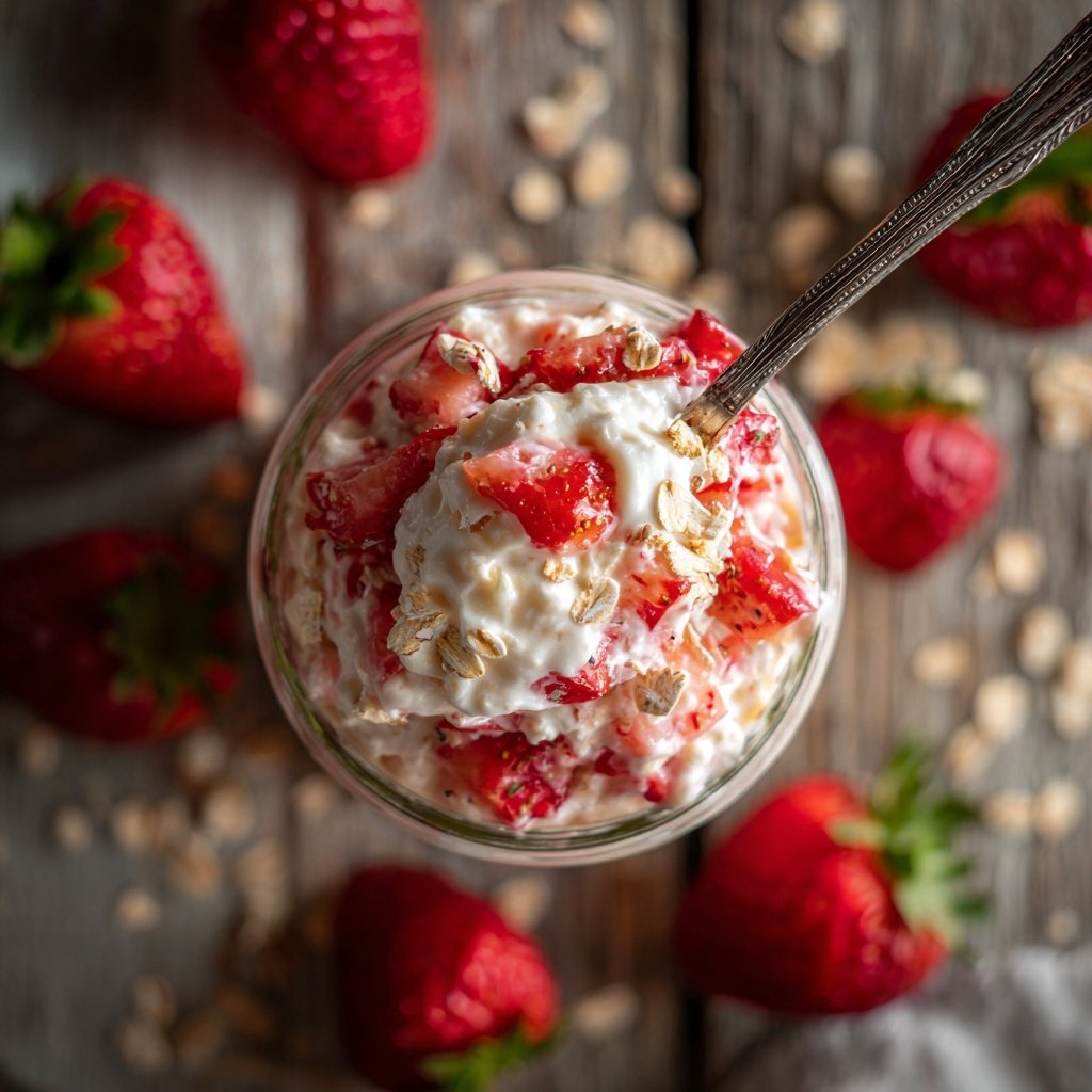 Strawberry Cream Overnight Oats