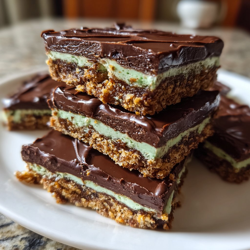 Chocolate Mint Slice Bars