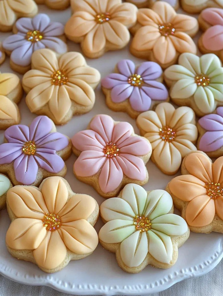 Spring Flower Shortbread Cookies