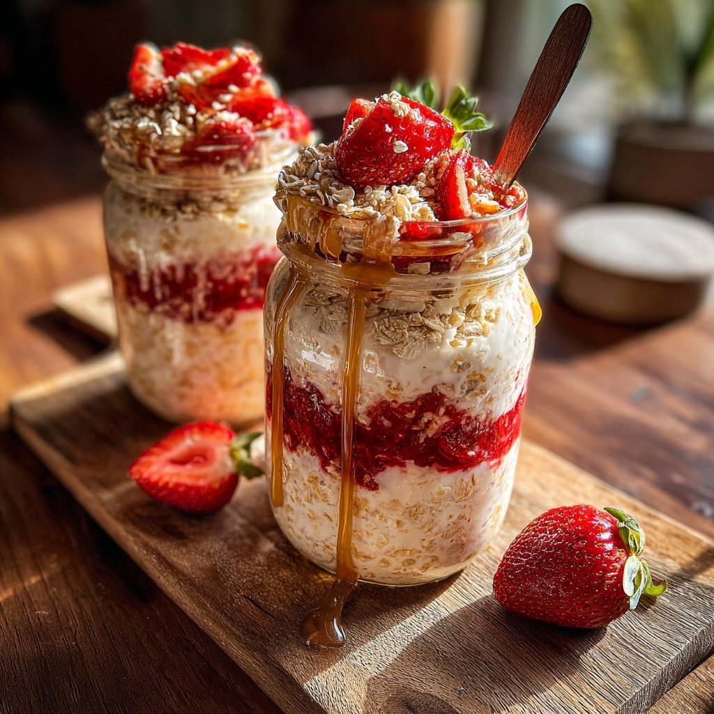 Strawberry Cheesecake Overnight Oats Meal Prep