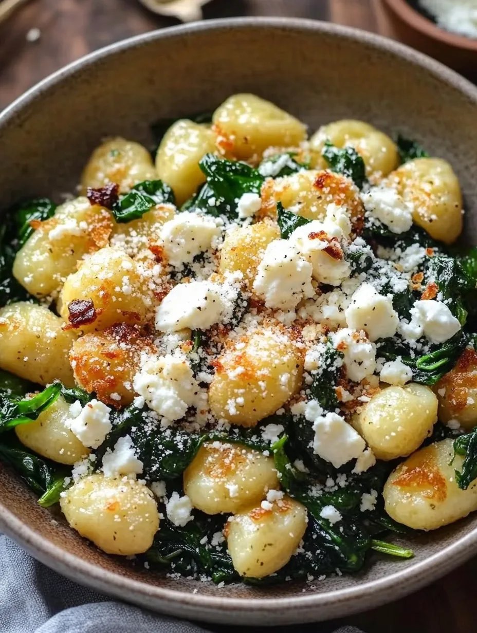 Creamy Gnocchi with Spinach and Feta Recipe