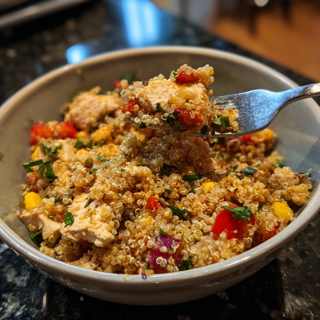 High Protein Chicken Quinoa Bowl