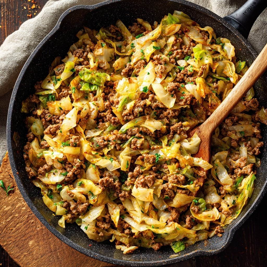 Ground Beef And Cabbage Skillet