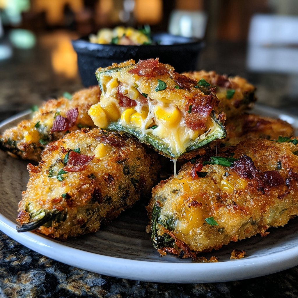 Jalapeno Poppers Stuffed with Corn