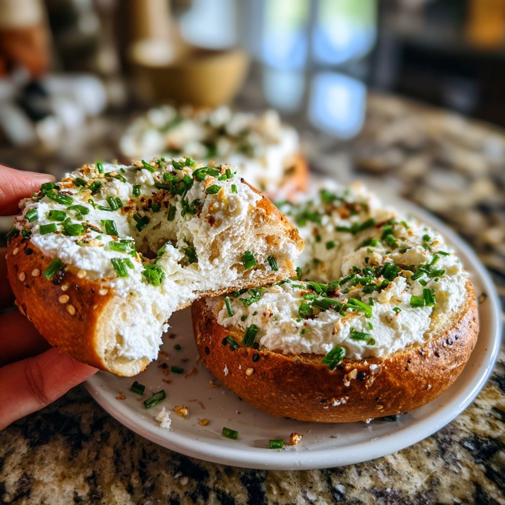 Protein Bagels With Cottage Cheese
