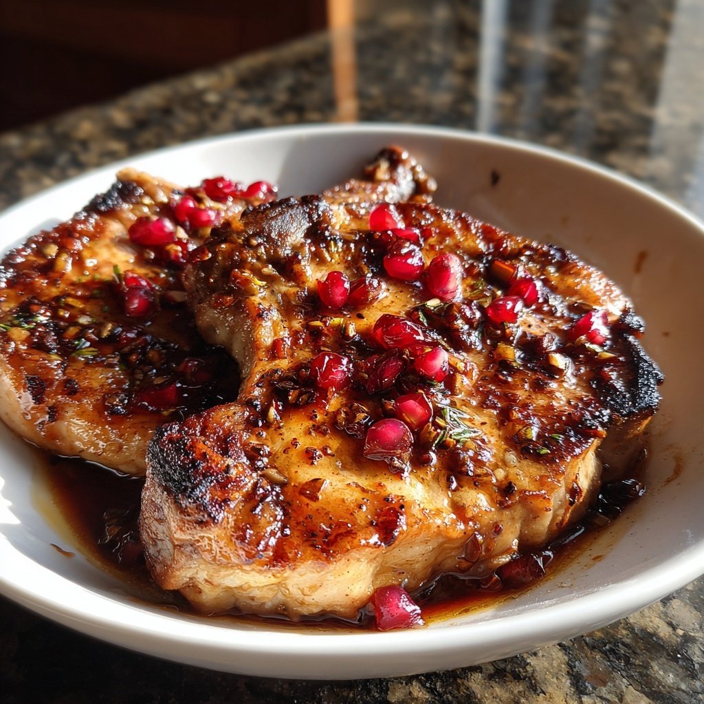 Pork Chops with Pomegranate Pan Sauce